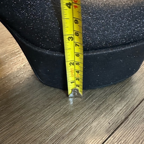 Lemonade Platform Black Matte Sparkly Boots - Size 10 - Picture 3 of 16